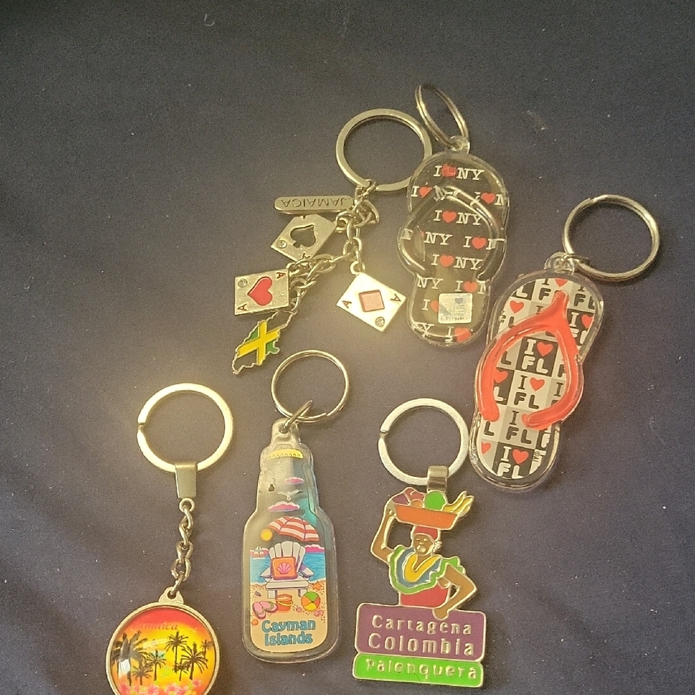 Colorful Souvenir Keychains Set